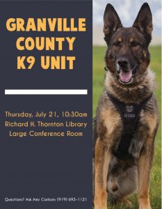 Granville County K9 Unit @ Richard H. Thornton Library