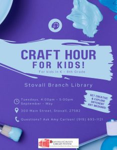 Craft Hour for Kids-Stovall @ Richard H. Thornton Library