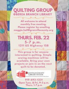 Quilting Club @ Berea Library