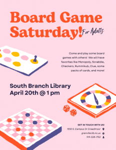 Board Game Saturday @ South Branch Library