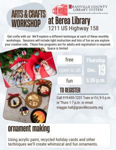 Arts & Crafts Workshop @ Berea Library